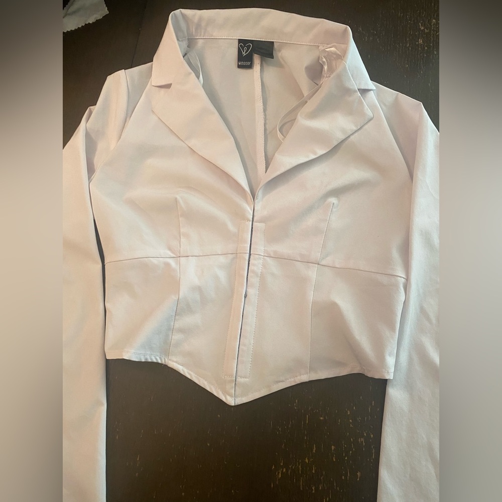 Windsor corseted collard shirt